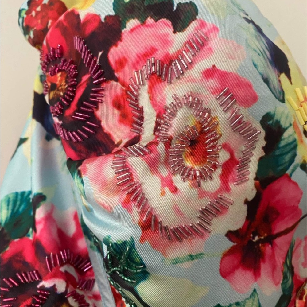 Rachel Allan Multicolor Floral Strapless Dress - Picture 9 of 12